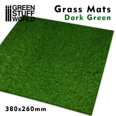GRASS MATS - DARK GREEN ( 4mm ) - 38x26 cm - GREEN STUFF 2469